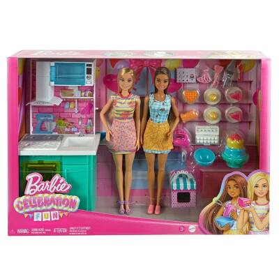 Barbie Brooklyn ve Malibu Pasta Yapıyor Oyun Seti HJY94 - 1