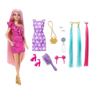 Barbie Upuzun Muhteşem Saçlı Bebekler Pembe Saçlı Bebek - 2