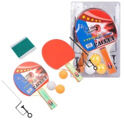Masa Tenisi Seti-2 Masa Tenisi Raketi + File & Demir+3 Pinpon Topu - Can Oyuncak