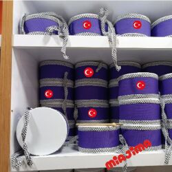 Miajima Askılı Ahşap Deri Çocuk Davulu Deri Davul 2 Tokmaklı 20 Cm Mor - Miajima