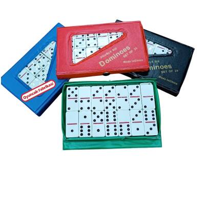 Orta Boy Çantalı Seramik Kemik Domino Taşı Seti Taş Boyu 4x2cm - 1