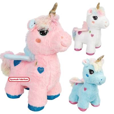 Oyuncak Büyük Boynuzlu Peluş Unicorn 55 Cm - 1