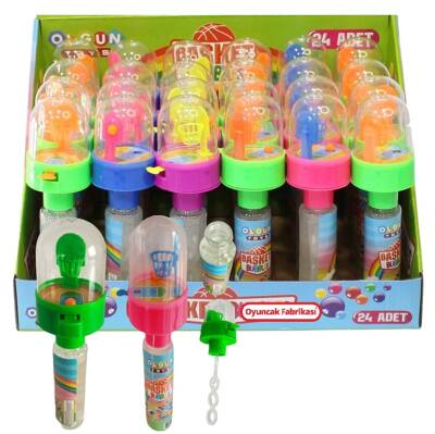 Parmak Basmalı Basket Oyunu-Üflemeli Köpük Baloncuk Bubbles 2 in1 Set 24 ADET - 1