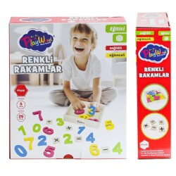 PlayWood Eğitici Ahşap Renkli Rakamlar 26 Parça - PlayWood-Onyıl