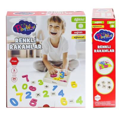 PlayWood Eğitici Ahşap Renkli Rakamlar 26 Parça - 1