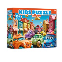 Route Kids 100 Parça Çocuk Puzzle Arabalar Şehri - 1