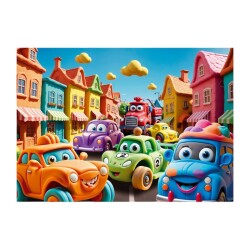 Route Kids 100 Parça Çocuk Puzzle Arabalar Şehri - 2