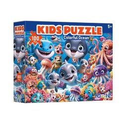 Route Kids Puzzle 100 Parça Çocuk Puzzle Renkli Okyanus - Route Games