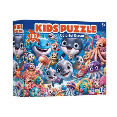 Route Kids Puzzle 100 Parça Çocuk Puzzle Renkli Okyanus - 1